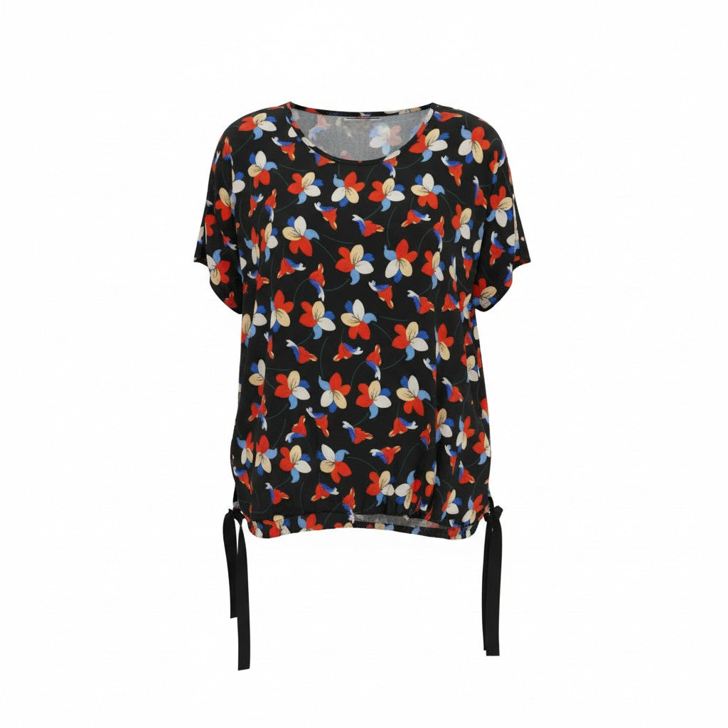 NES Vanotti Tunic by N-E-S  – a floaty scoop-neck tunic in viscose georgette or satin. Wear loose or drawn in. Sizes XS/S, SM, ML. NZ made.