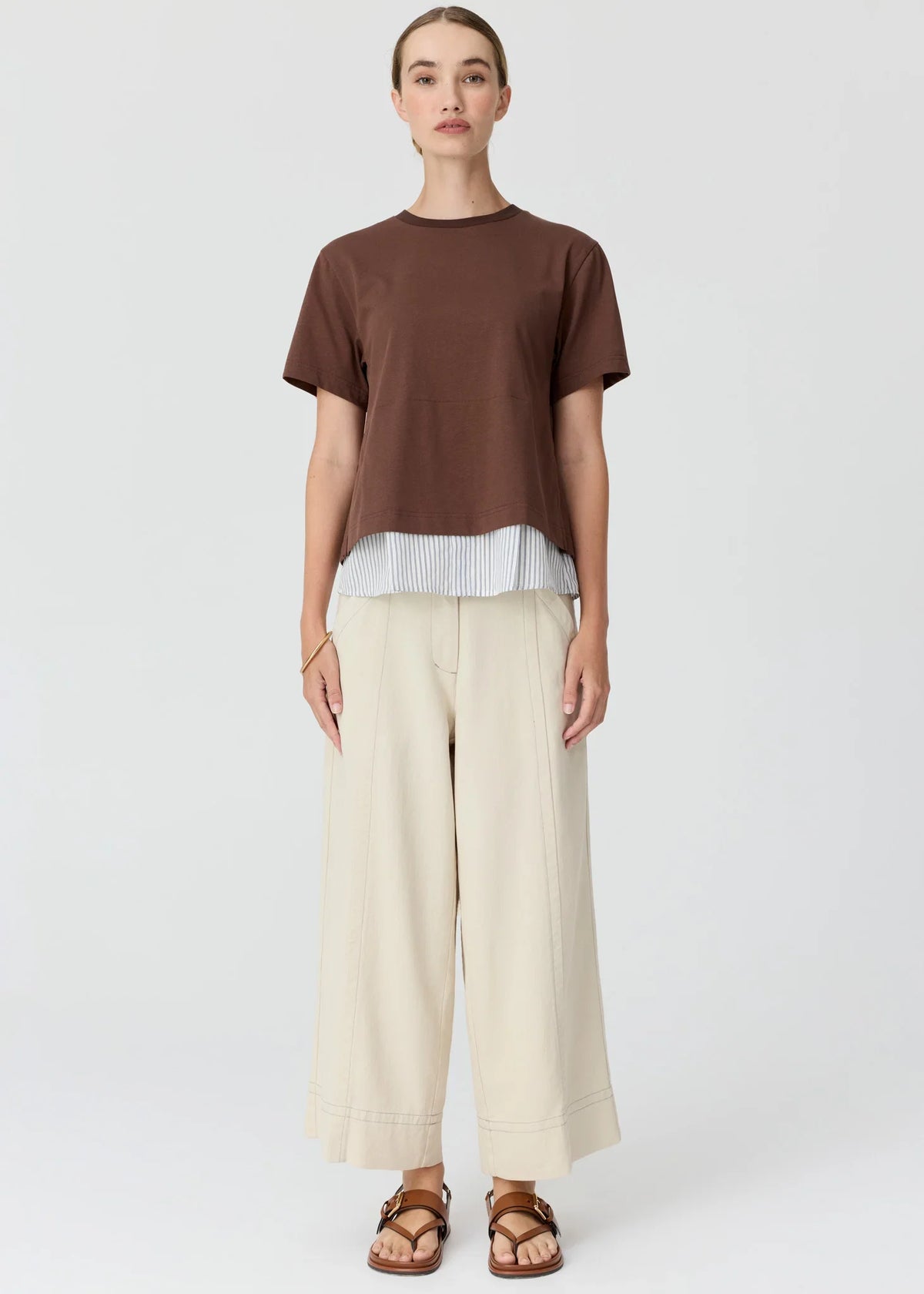 POL CLOTHING
MIREL T-SHIRT
Featuring a cotton jersey overlayer and a striped shirting underlayer, the Mirel Multimedia T-shirt is the best of both worlds - giving you a layered look with minimal effort.
available in black and choc