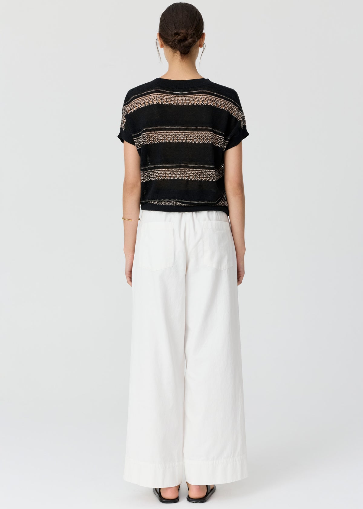 POL Liana V-neck Pointelle Knit