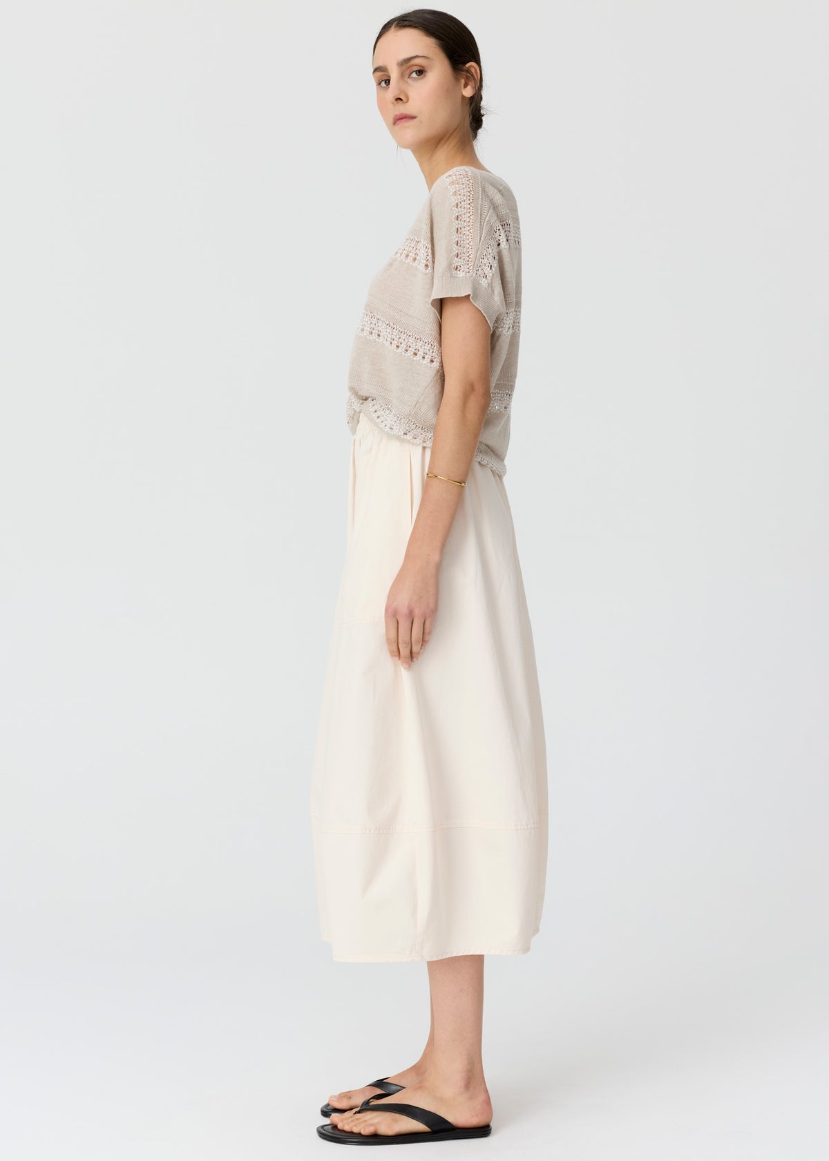 POL Liana V-neck Pointelle Knit