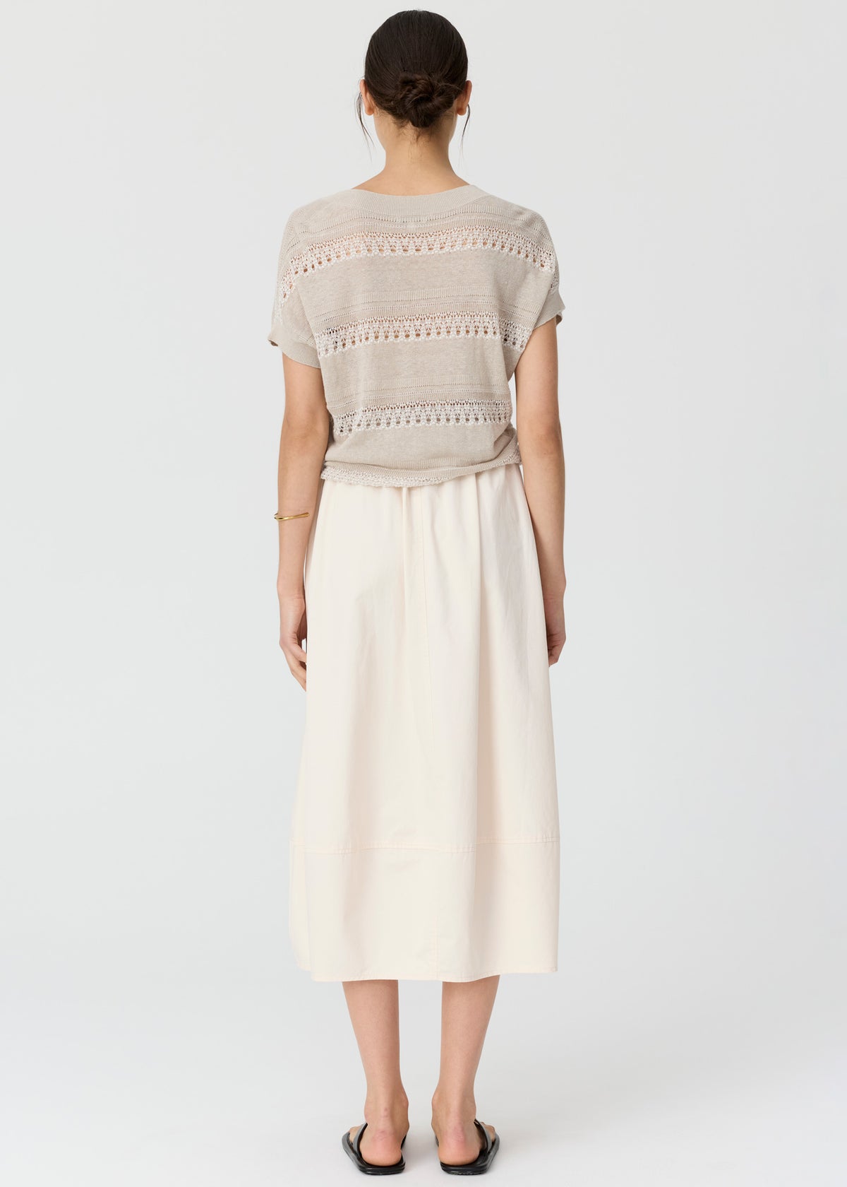 POL Liana V-neck Pointelle Knit