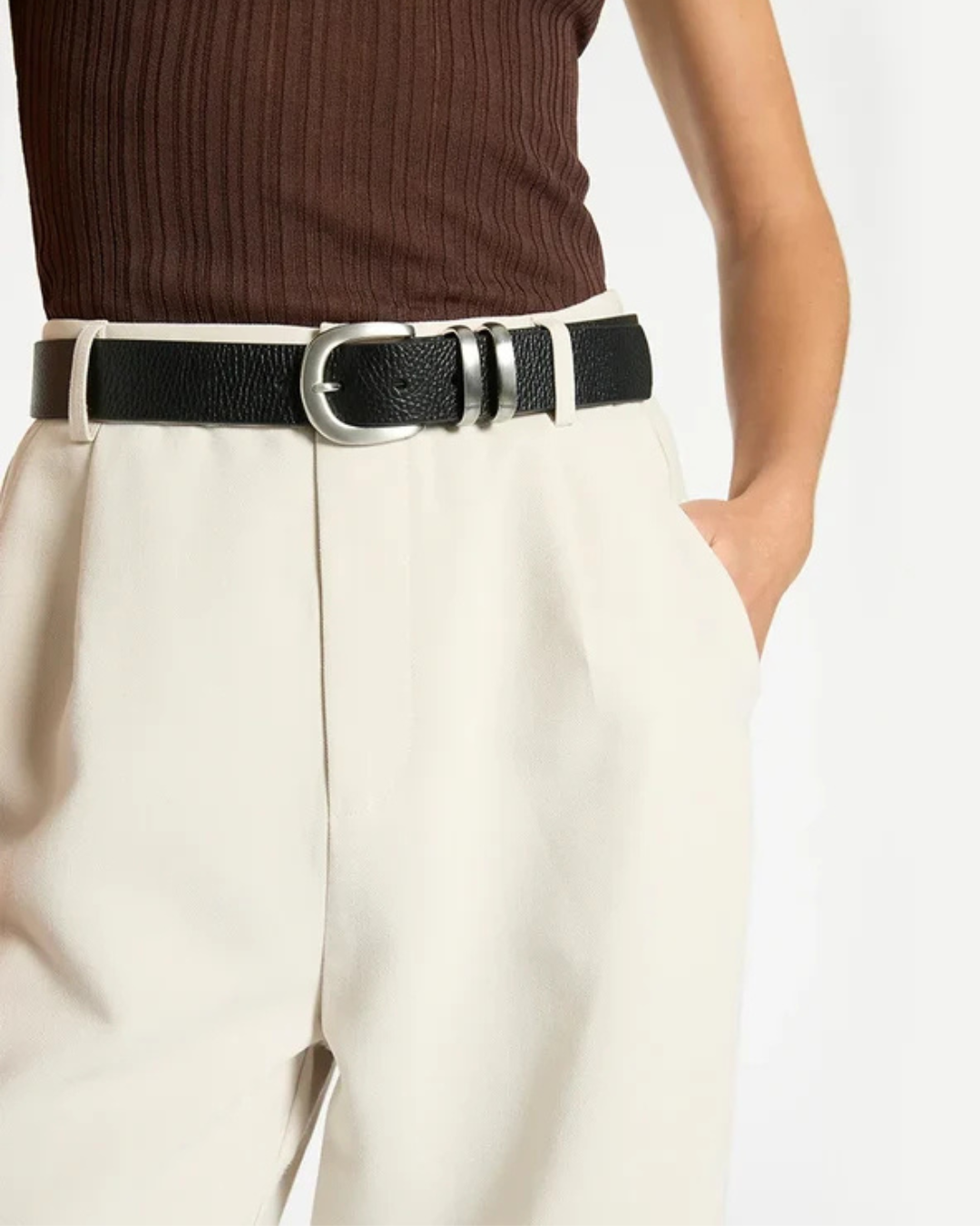 We usually refrain from giving any type of advice, however should you be looking for something snazzy to hold your pants up then this would be the one.

Full grain cowhide pebble leather
Fitted with premium hardware
10cm leather finish from the last hole
10 holes on each size