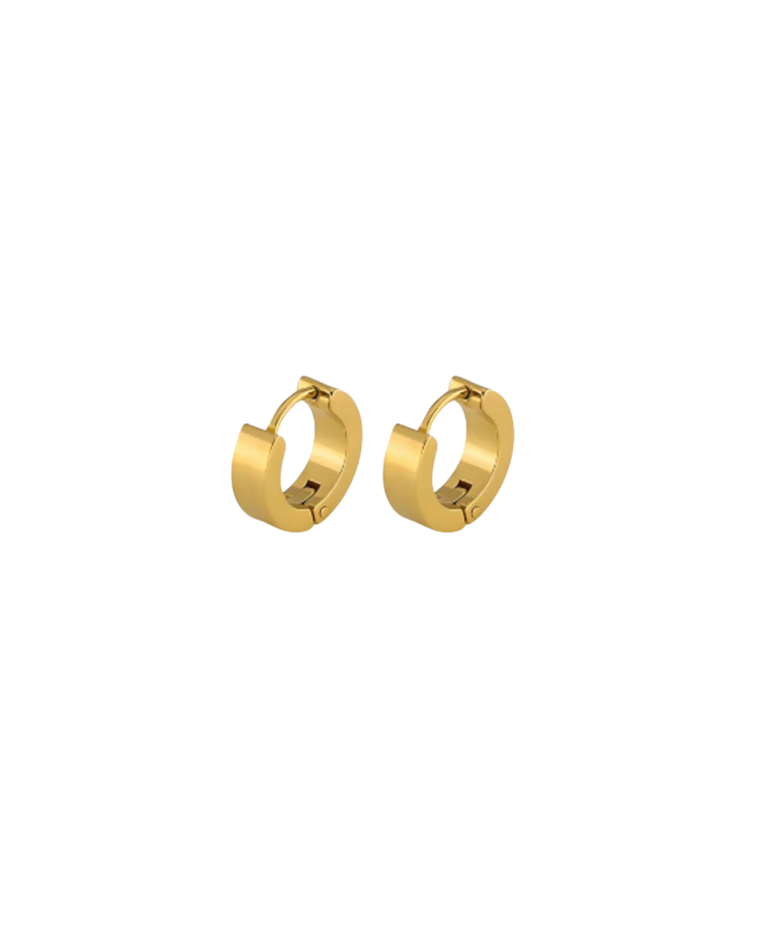 A modern take on the everyday hoop, the Castel & Co Sadie earrings feature a smaller, thicker silhouette that adds just the right amount of boldness. Available in both gold and silver, their clean, polished finish makes them an effortless staple for daily wear.

Material: Stainless steel &amp; Gold Plated
Closure Type: Congo
Earrings Size: 1.3 х 1.2 cm
Waterproof and hypoallergenic
Weight: 3g