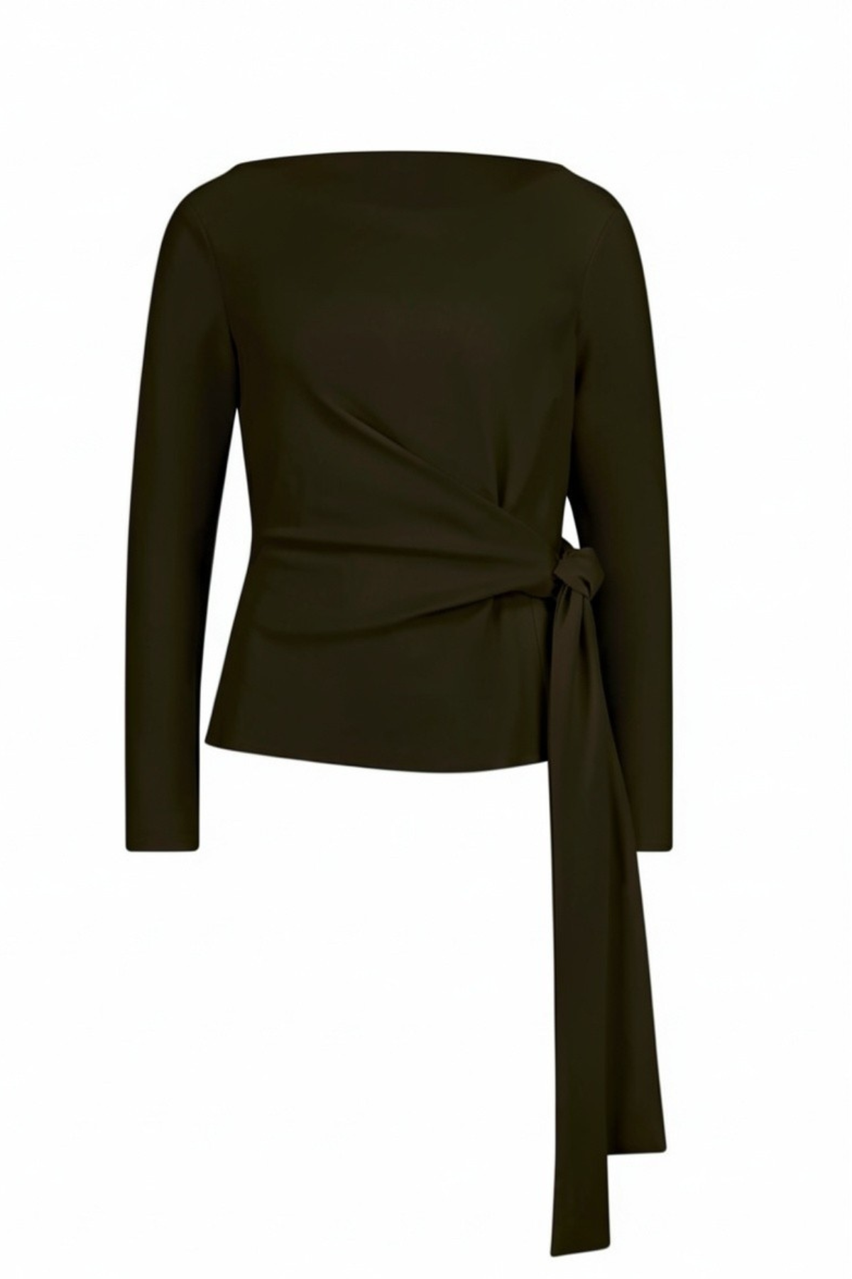 The Zenith Top by Racket - a sculpted cross over top with bias sleeves and adjustable tie. Available in crepe and satin back crepe. NZ made.