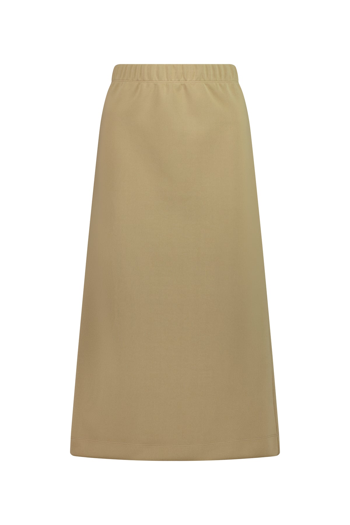 The Flux Skirt by Racket - a midi sweat-shirting skirt with honeycomb texture, elastic waist and back vent. Pair with the Flux Top. Made in NZ.