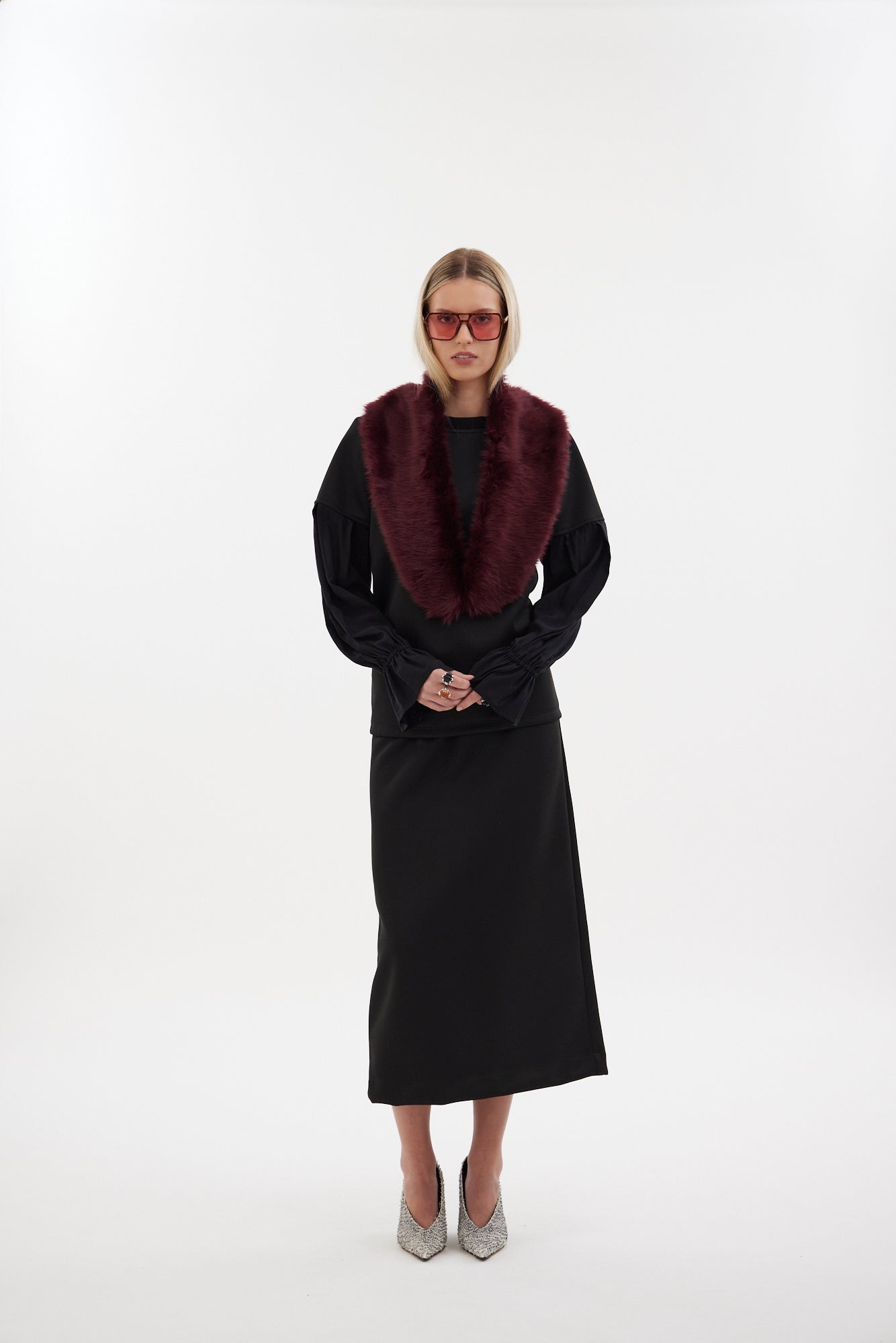 The Flux Top by Racket - a relaxed sweat-shirting top with contrast bell sleeves and elastic cuffs. Pair with the Flux Skirt or denim. Made in NZ.