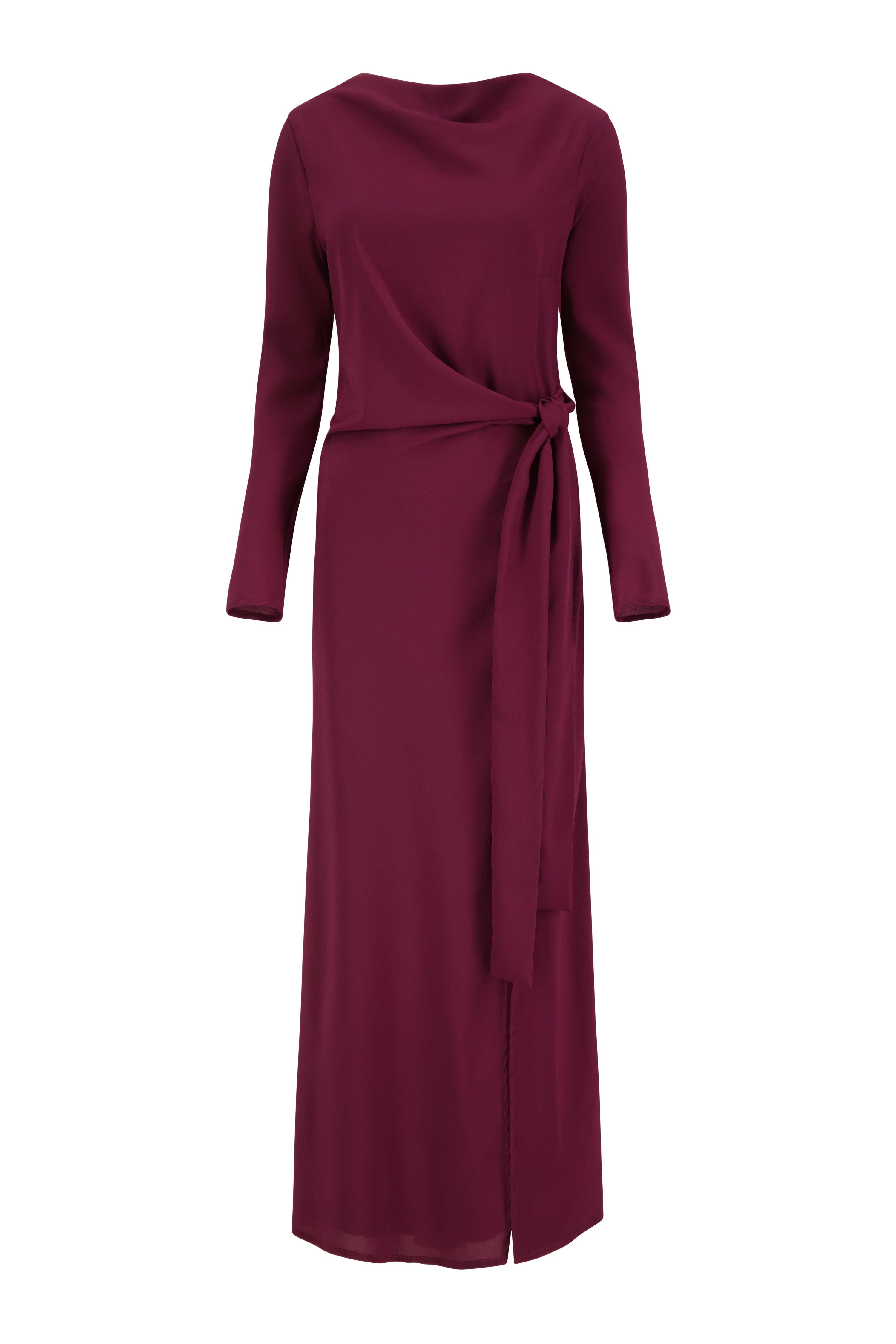 The Zenith Dress by Racket - a 7/8 length dress with bias sleeves, cross over detailing and off centre split. Event ready and NZ made.